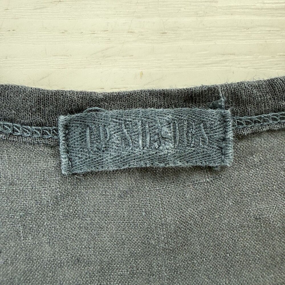 CP Shades Sz Small Dark Blue Tiered 100% Linen Lagenlook Tunic Dress Minimalist - Picture 4 of 8